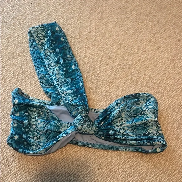 Blue Patterned High-Waist Bikini Set - Picture 3 of 5